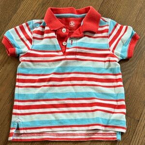 JK boys, J kacki Striped Kids Polo Shirt - Red, white and blue 2T VGUC
